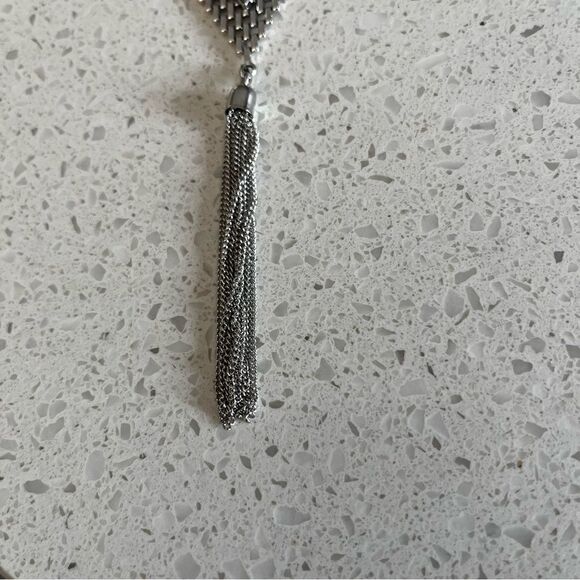 Turquoise Decor Geometric & Metal Tassel‎ Charm Necklace - Picture 10 of 13